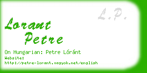 lorant petre business card