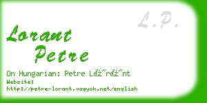 lorant petre business card